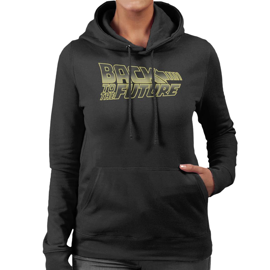 Back to the Future Gold Logo Women's Hooded Sweatshirt-ALL + EVERY