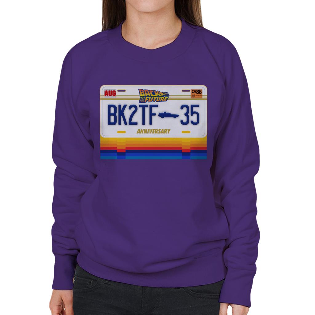 Back to the Future 35th Anniversary License Plate Design Women's Sweatshirt-ALL + EVERY