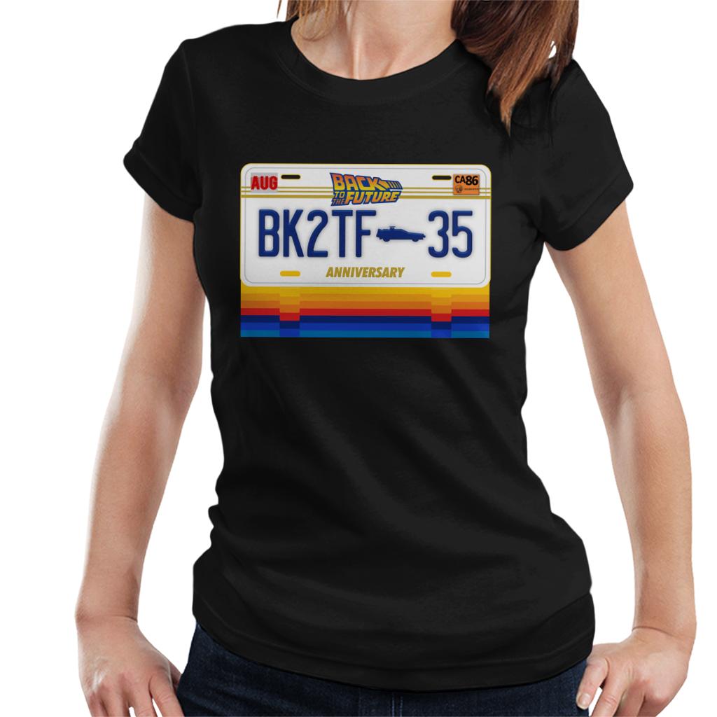 Back to the Future 35th Anniversary License Plate Design Women's T-Shirt-ALL + EVERY