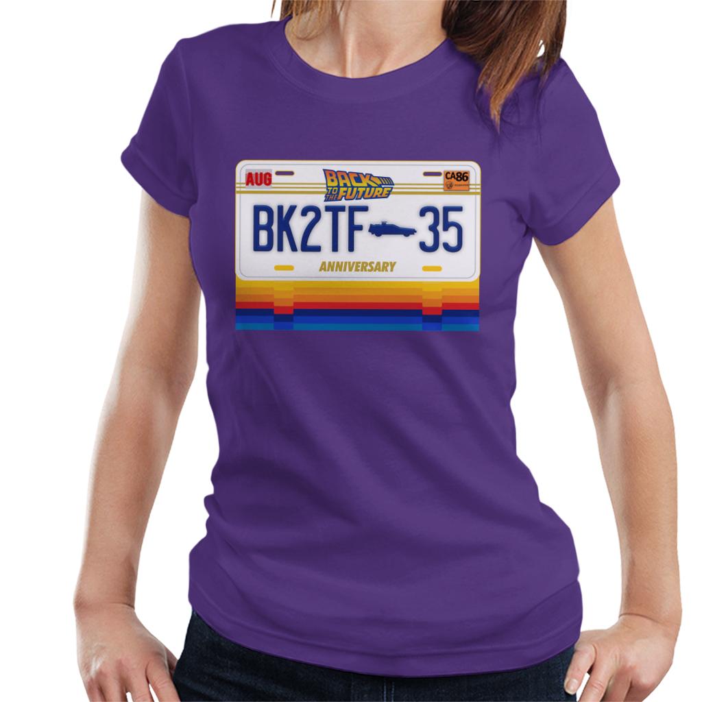 Back to the Future 35th Anniversary License Plate Design Women's T-Shirt-ALL + EVERY