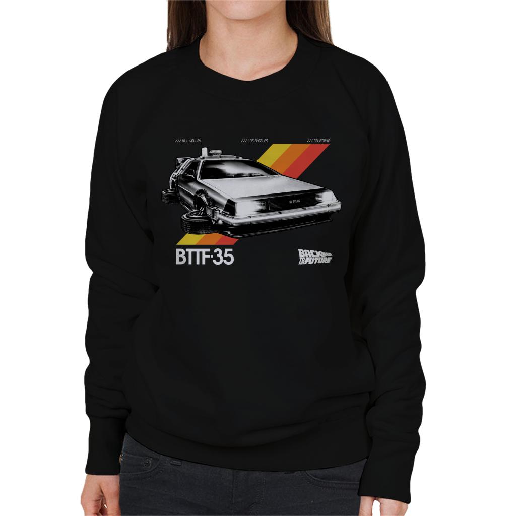 Back to the Future 35th Anniversary Delorean Women's Sweatshirt-ALL + EVERY