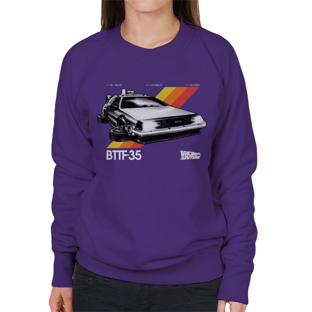 Back to the Future 35th Anniversary Delorean Women's Sweatshirt-ALL + EVERY