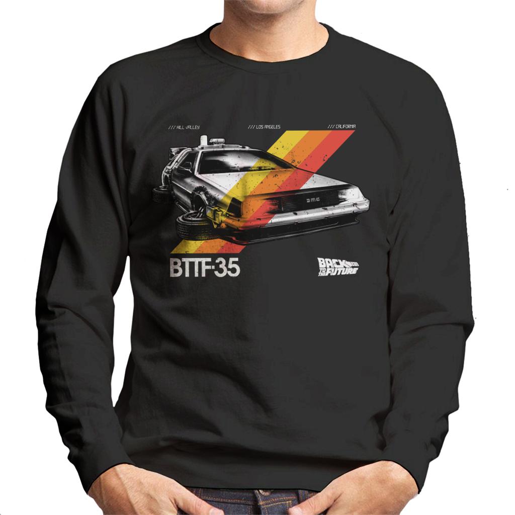 Back to the Future 35th Anniversary Delorean Stripes Men's Sweatshirt-ALL + EVERY