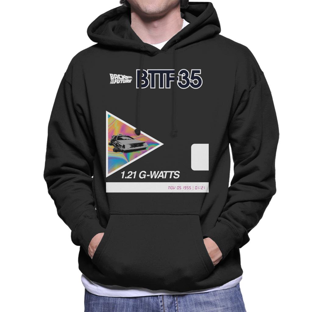 Back to the Future 35th Anniversary Psychedelic Marble Design Men's Hooded Sweatshirt-ALL + EVERY