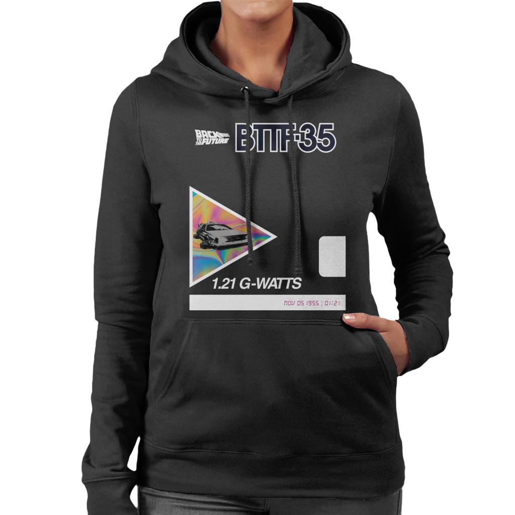 Back to the Future 35th Anniversary Psychedelic Marble Design Women's Hooded Sweatshirt-ALL + EVERY