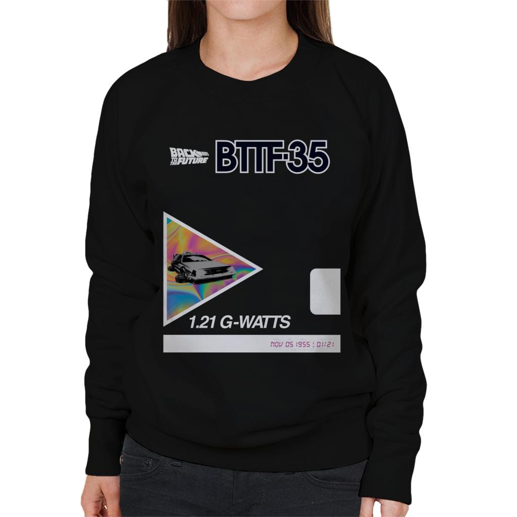 Back to the Future 35th Anniversary Psychedelic Marble Design Women's Sweatshirt-ALL + EVERY