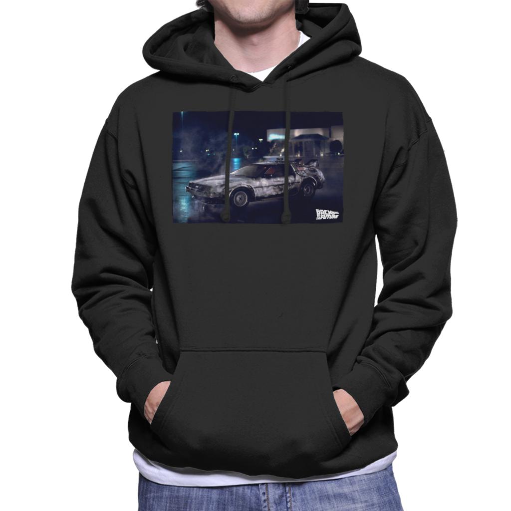 Back to the Future Delorean Cinematic Design Men's Hooded Sweatshirt-ALL + EVERY