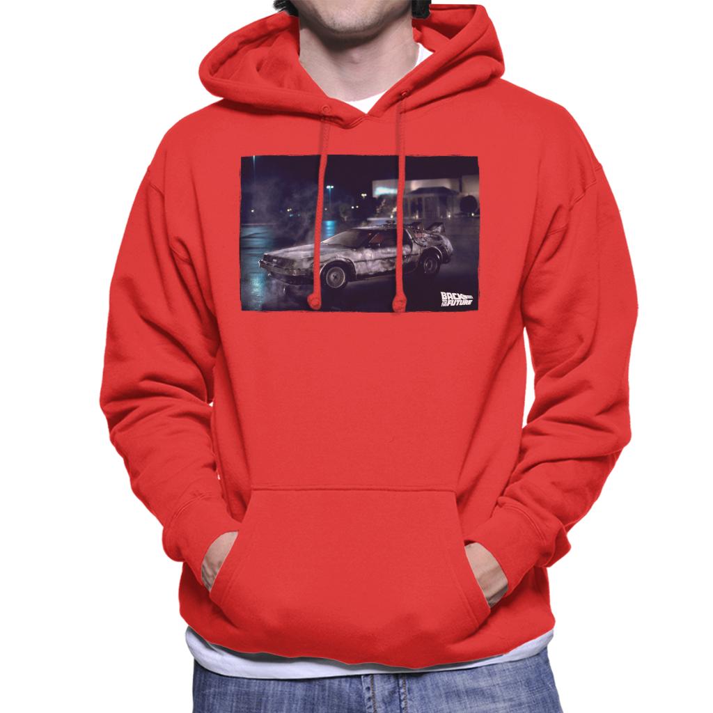 Back to the Future Delorean Cinematic Design Men's Hooded Sweatshirt-ALL + EVERY