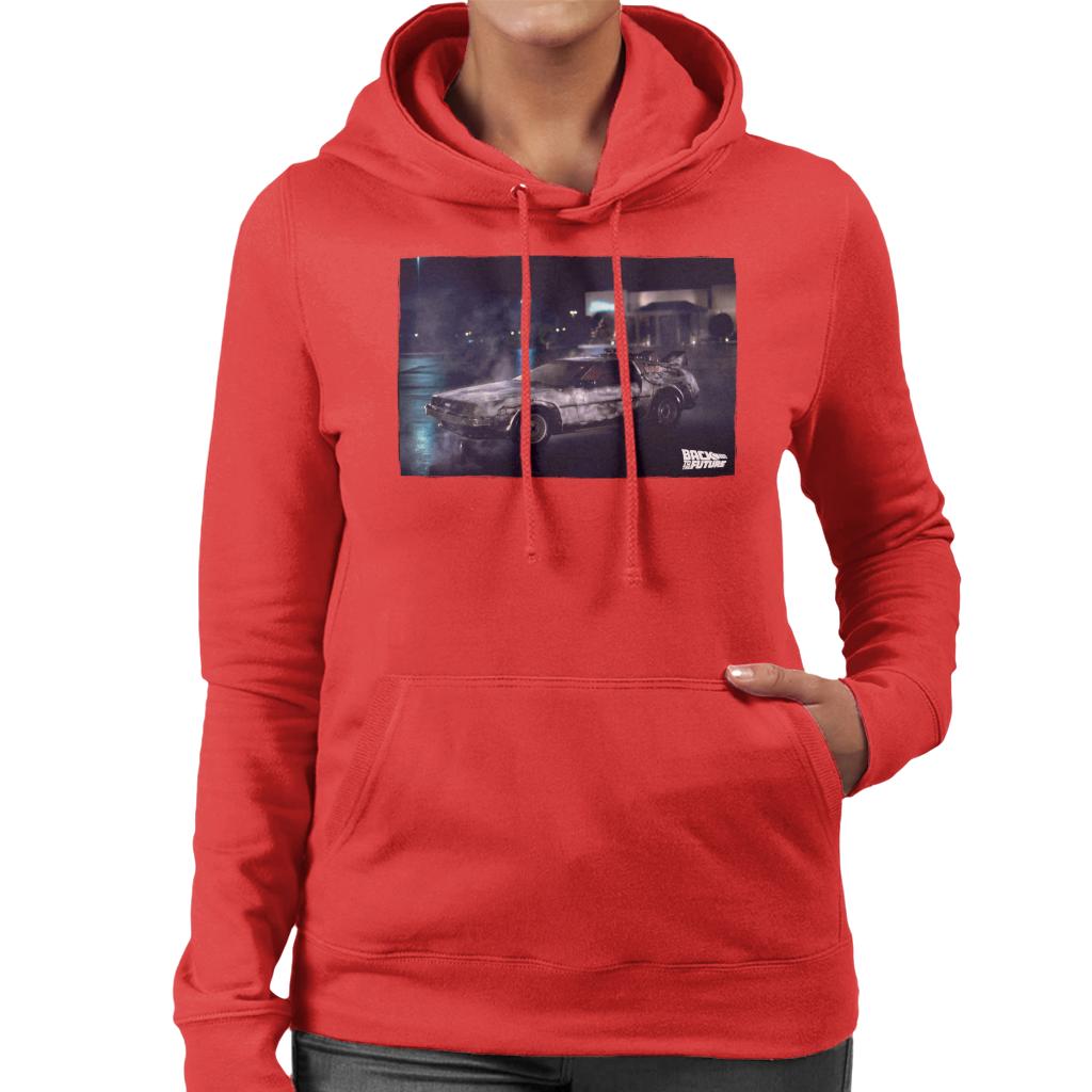 Back to the Future Delorean Cinematic Design Women's Hooded Sweatshirt-ALL + EVERY