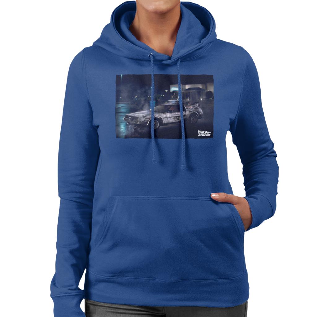 Back to the Future Delorean Cinematic Design Women's Hooded Sweatshirt-ALL + EVERY