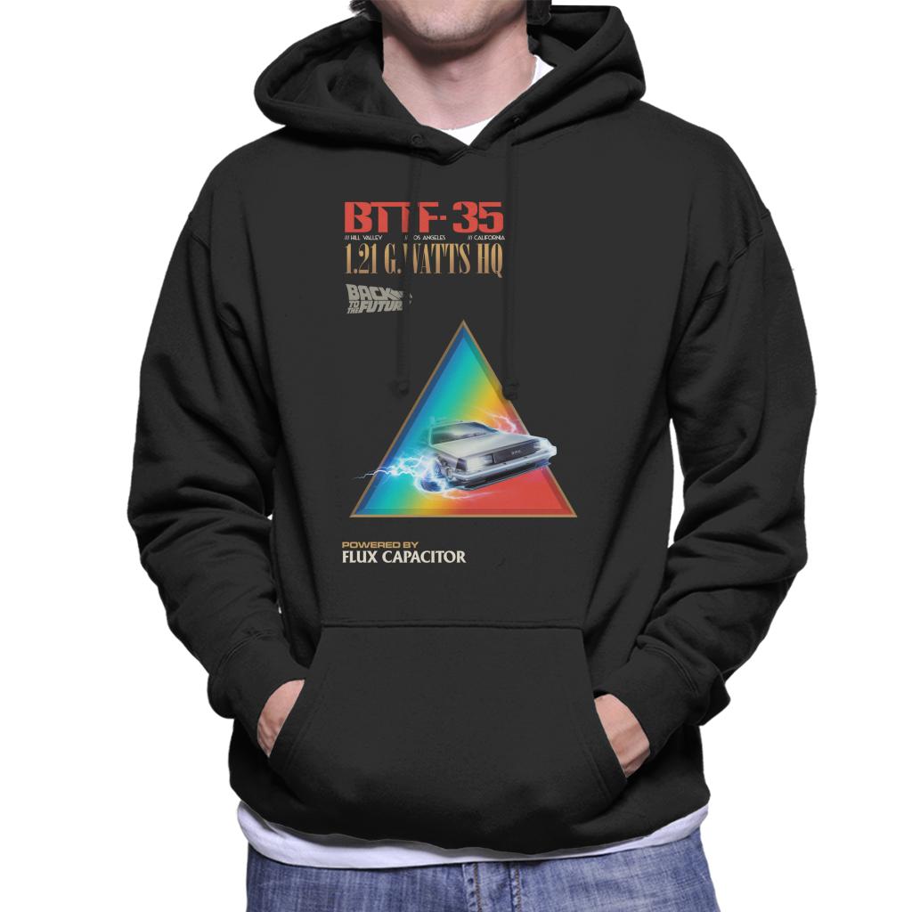 Back to the Future Delorean 1 21 G Watts Hq Colour Fade Men's Hooded Sweatshirt-ALL + EVERY