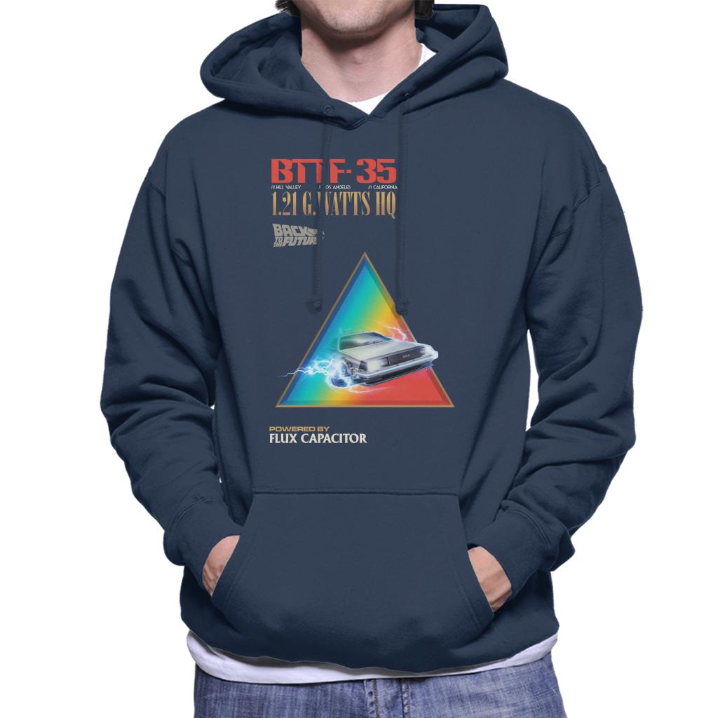 Back to the Future Delorean 1 21 G Watts Hq Colour Fade Men's Hooded Sweatshirt-ALL + EVERY