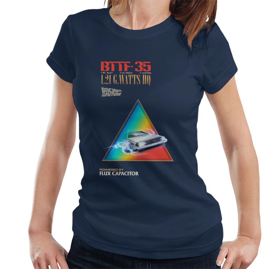 Back to the Future Delorean 1 21 G Watts Hq Colour Fade Women's T-Shirt-ALL + EVERY