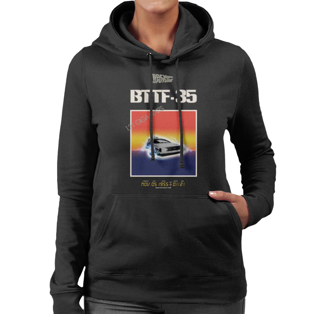 Back to the Future 35th Anniversary Sunset Women's Hooded Sweatshirt-ALL + EVERY