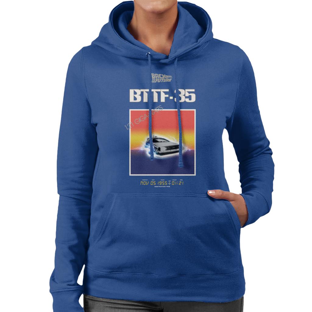 Back to the Future 35th Anniversary Sunset Women's Hooded Sweatshirt-ALL + EVERY