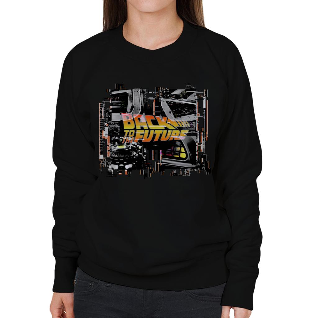 Back to the Future Delorean Montage Women's Sweatshirt-ALL + EVERY