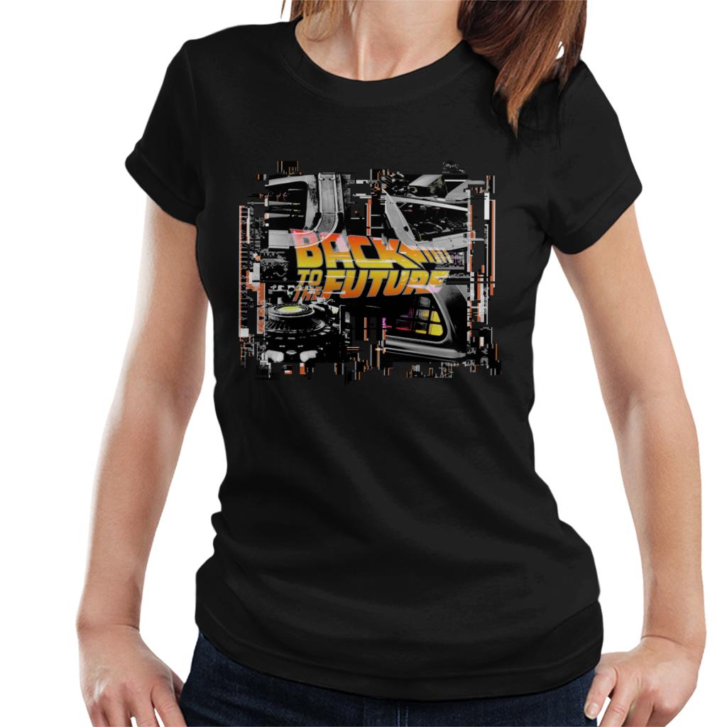 Back to the Future Delorean Montage Women's T-Shirt-ALL + EVERY