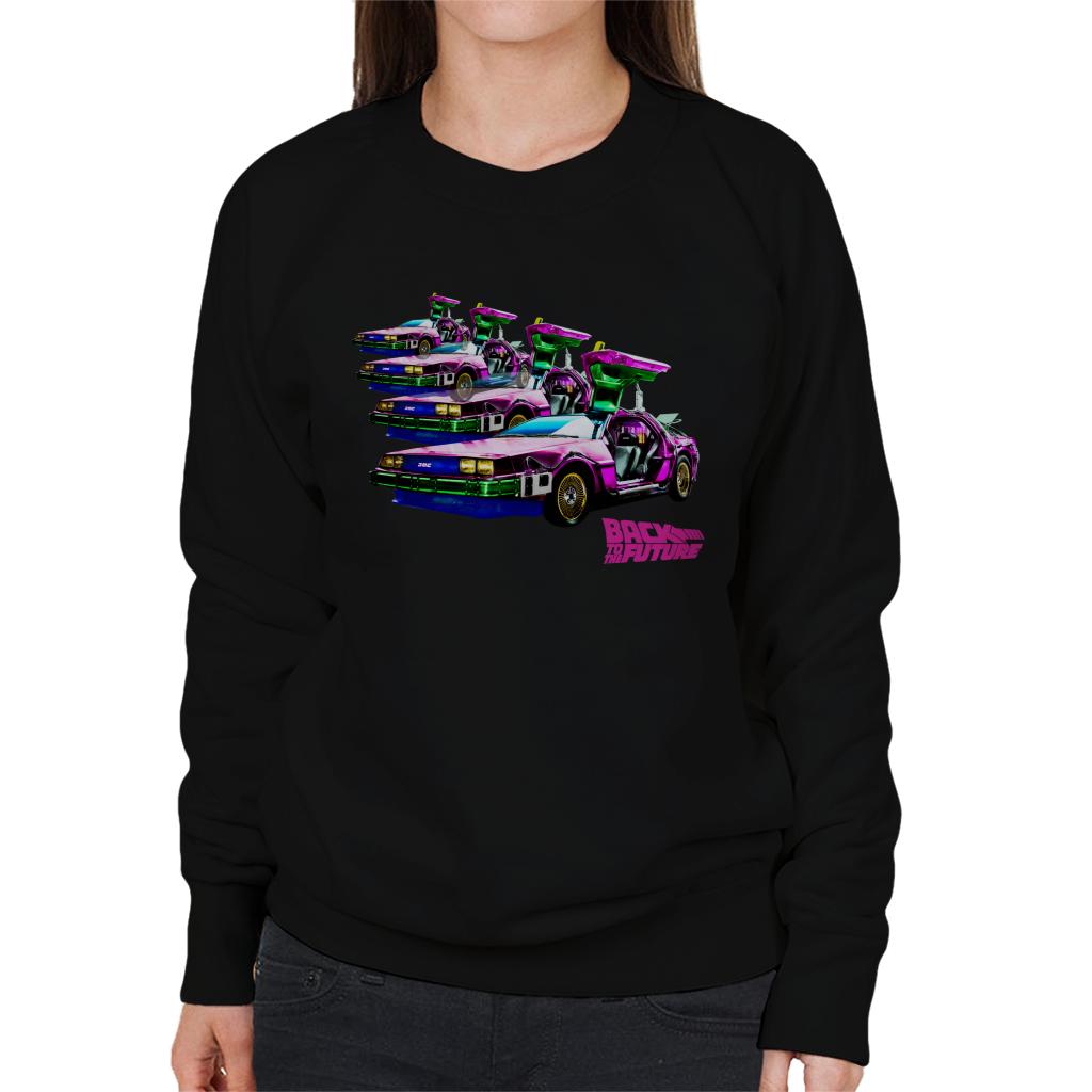 Back to the Future Delorean Mirrored Women's Sweatshirt-ALL + EVERY