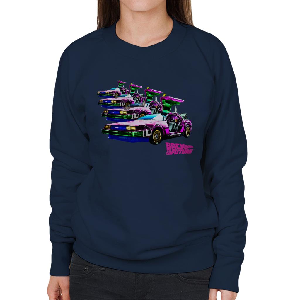 Back to the Future Delorean Mirrored Women's Sweatshirt-ALL + EVERY