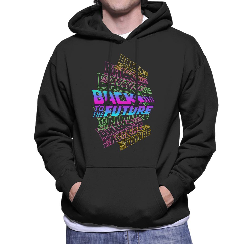 Back to the Future Logo Montage Men's Hooded Sweatshirt-ALL + EVERY