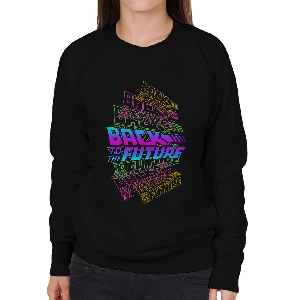 Back to the Future Logo Montage Women's Sweatshirt-ALL + EVERY