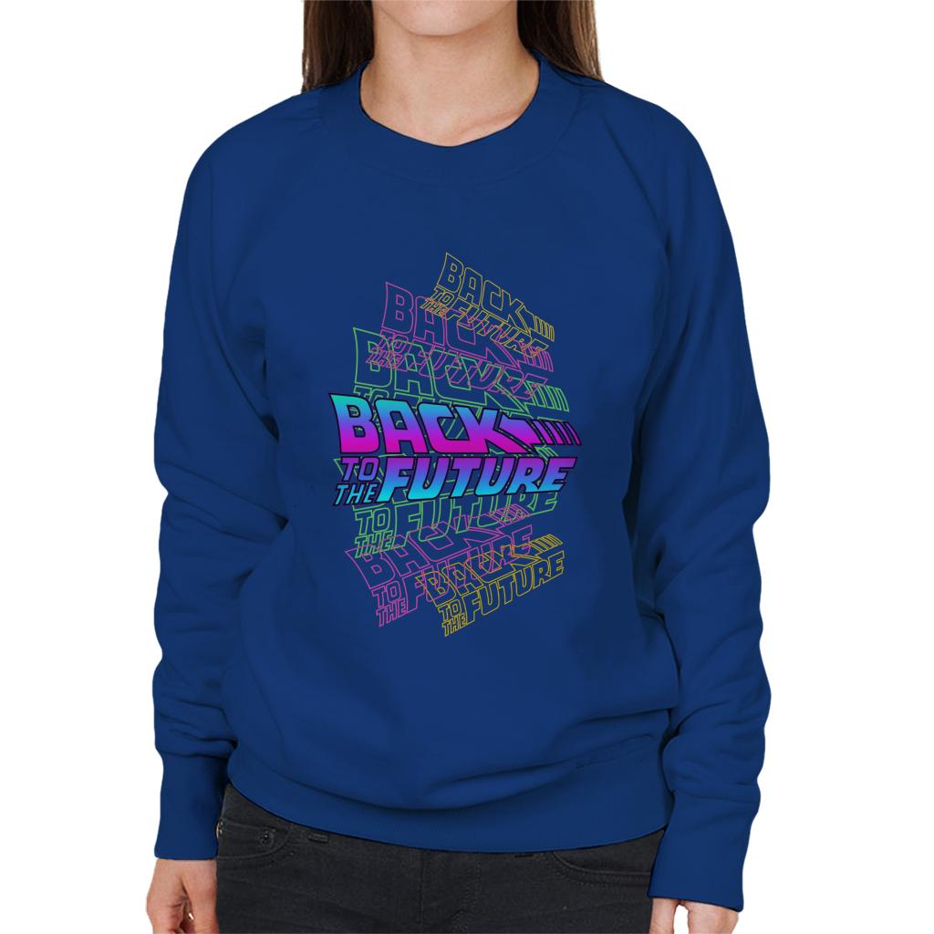 Back to the Future Logo Montage Women's Sweatshirt-ALL + EVERY