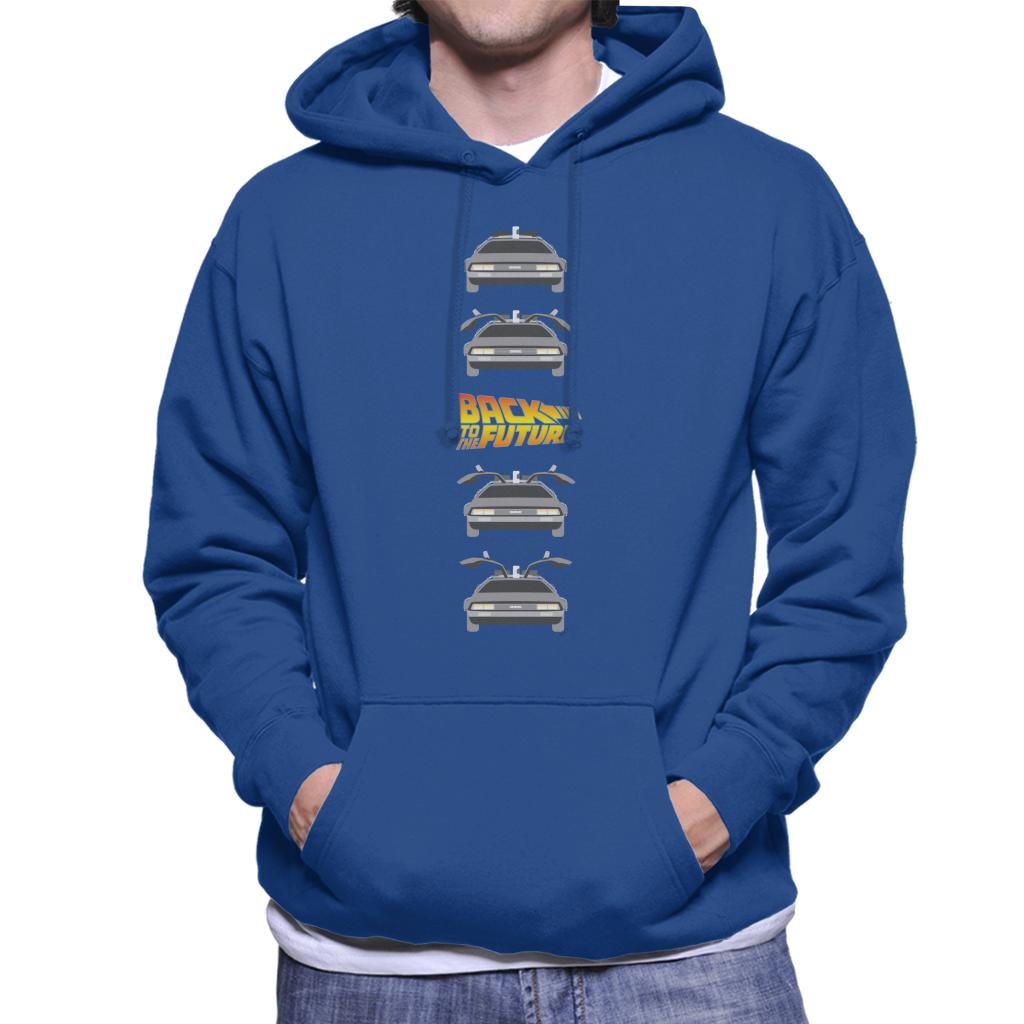 Back to the Future Delorean Doors Opening Men's Hooded Sweatshirt-ALL + EVERY