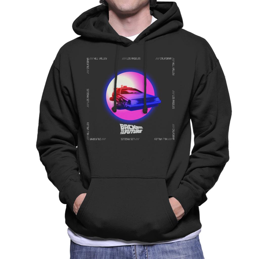 Back to the Future Delorean Purple Moon Men's Hooded Sweatshirt-ALL + EVERY