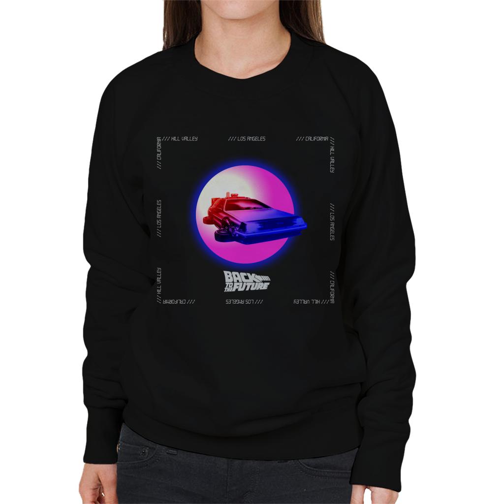 Back to the Future Delorean Purple Moon Women's Sweatshirt-ALL + EVERY