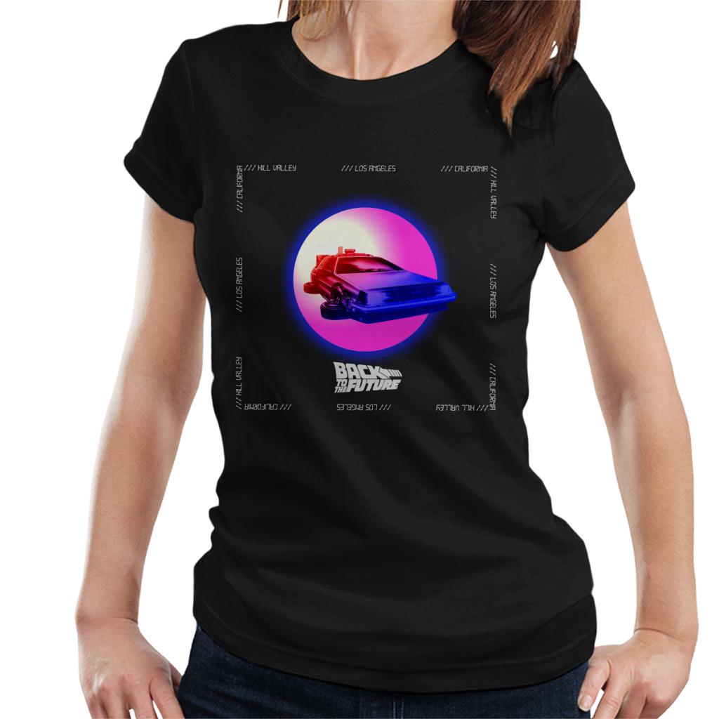 Back to the Future Delorean Purple Moon Women's T-Shirt-ALL + EVERY