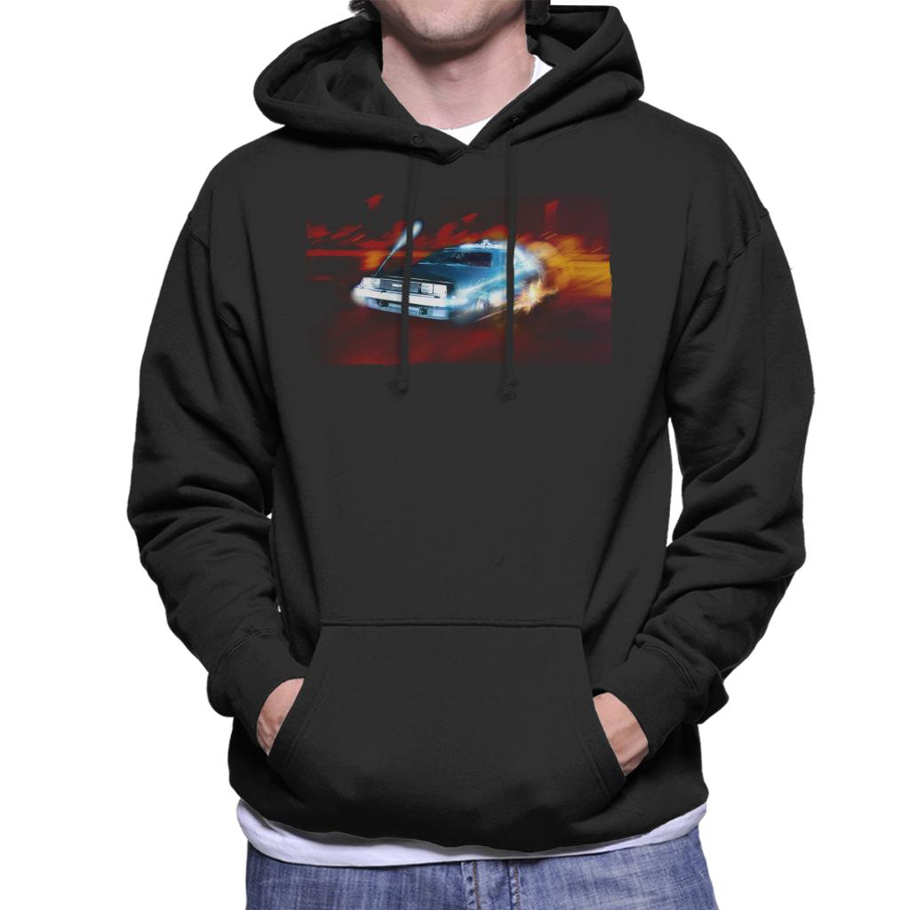 Back to the Future Delorean Electric Charged Take Off Men's Hooded Sweatshirt-ALL + EVERY