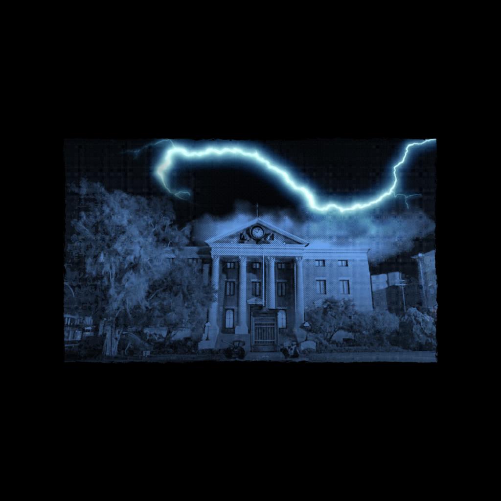 Back to the Future Hill Valley Electric Lightning Strike Men's T-Shirt-ALL + EVERY