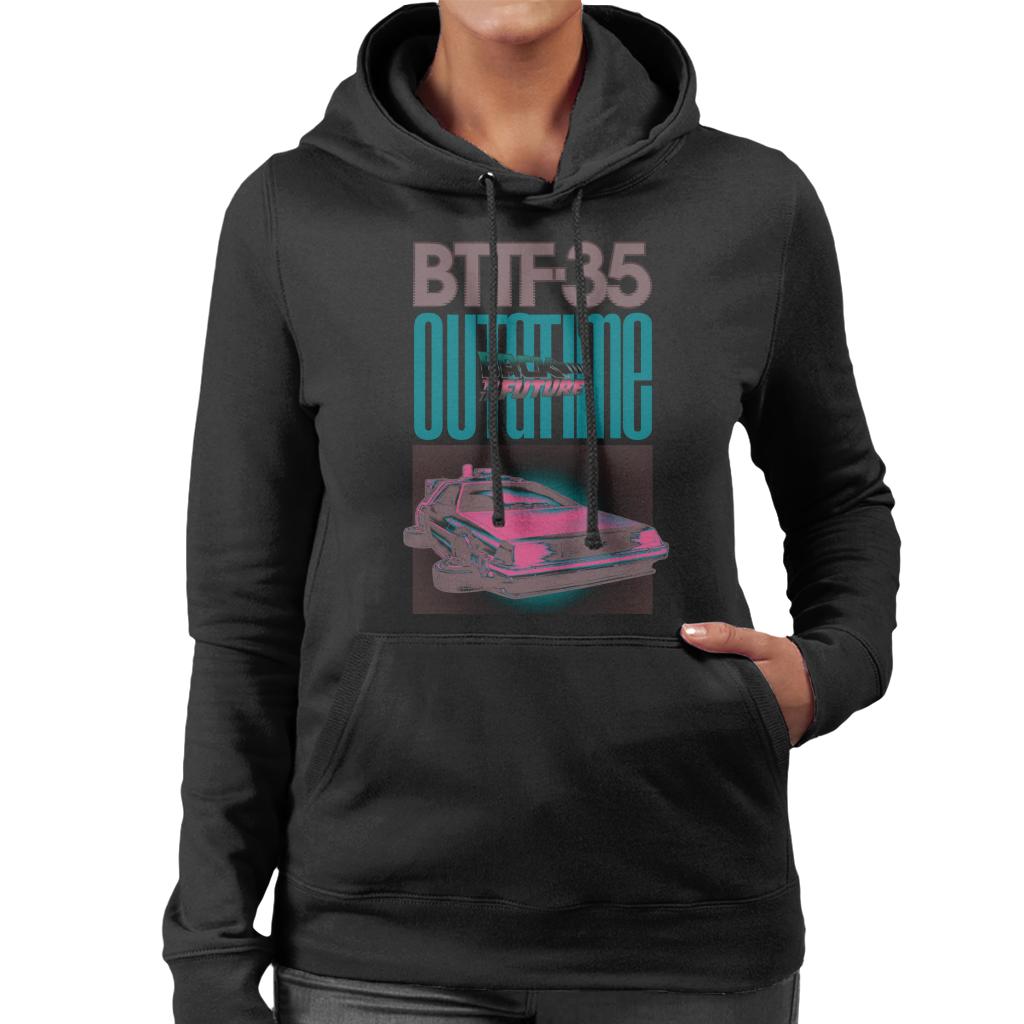 Back to the Future Delorean 35 Outatime Women's Hooded Sweatshirt-ALL + EVERY