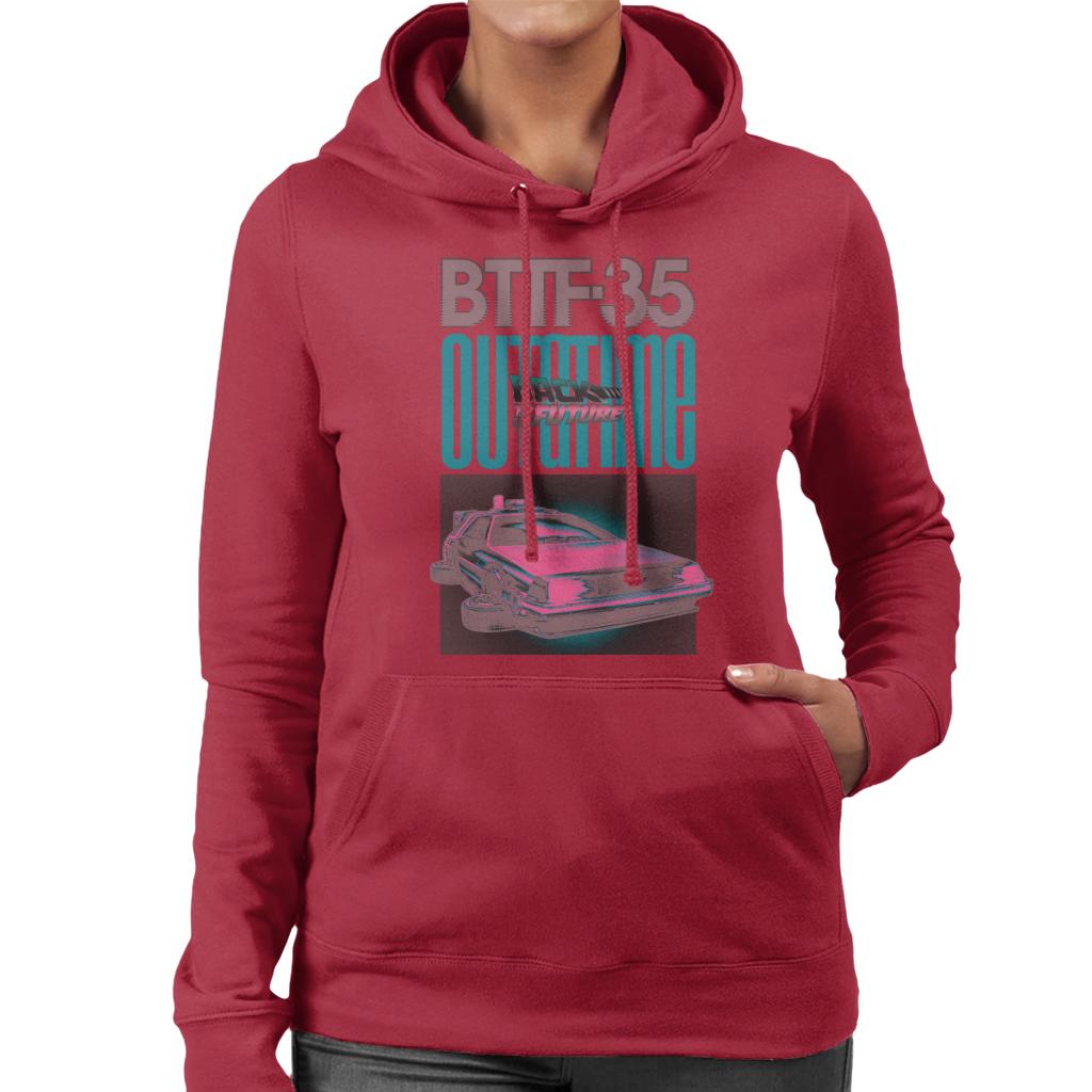 Back to the Future Delorean 35 Outatime Women's Hooded Sweatshirt-ALL + EVERY