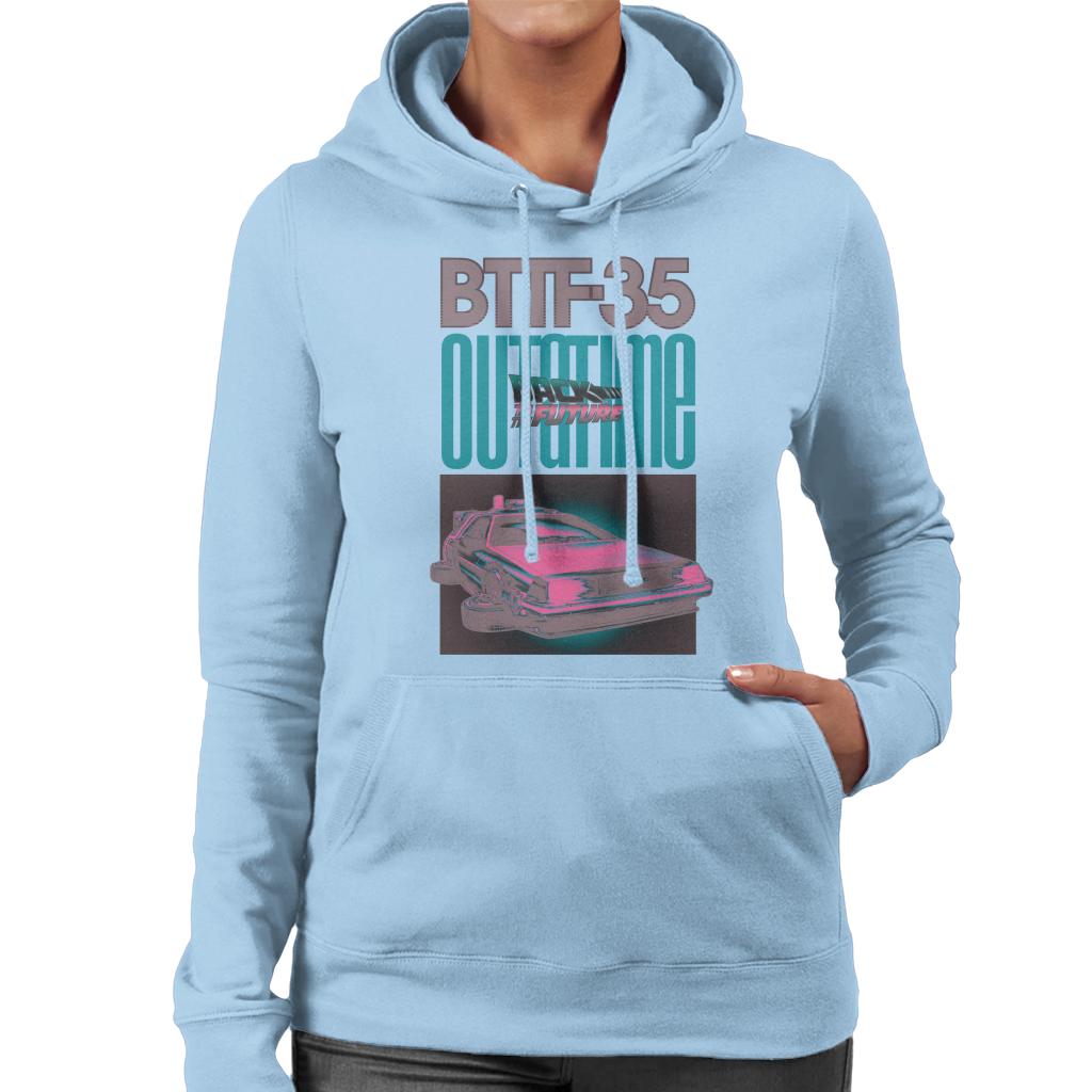 Back to the Future Delorean 35 Outatime Women's Hooded Sweatshirt-ALL + EVERY