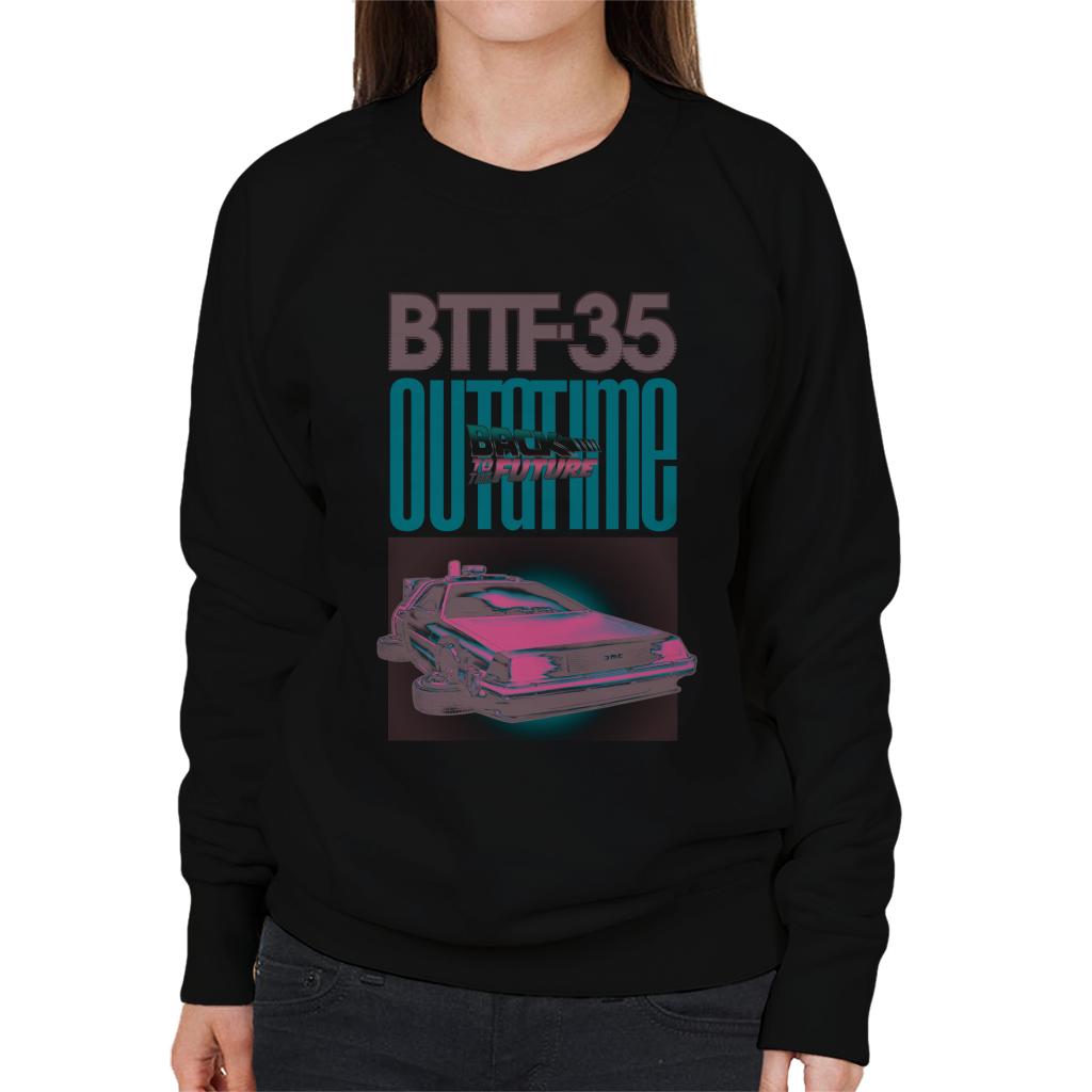 Back to the Future Delorean 35 Outatime Women's Sweatshirt-ALL + EVERY