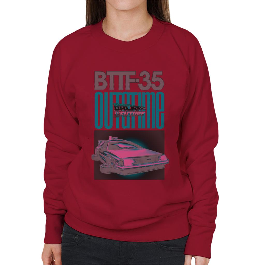 Back to the Future Delorean 35 Outatime Women's Sweatshirt-ALL + EVERY