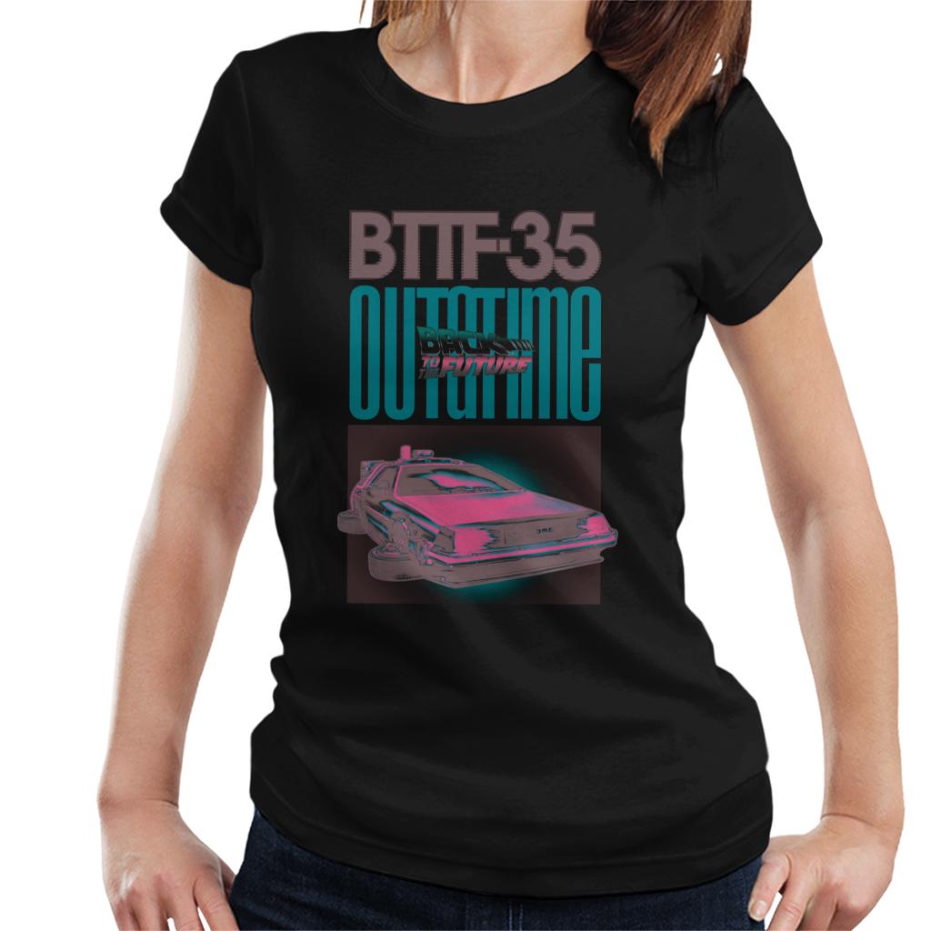 Back to the Future Delorean 35 Outatime Women's T-Shirt-ALL + EVERY