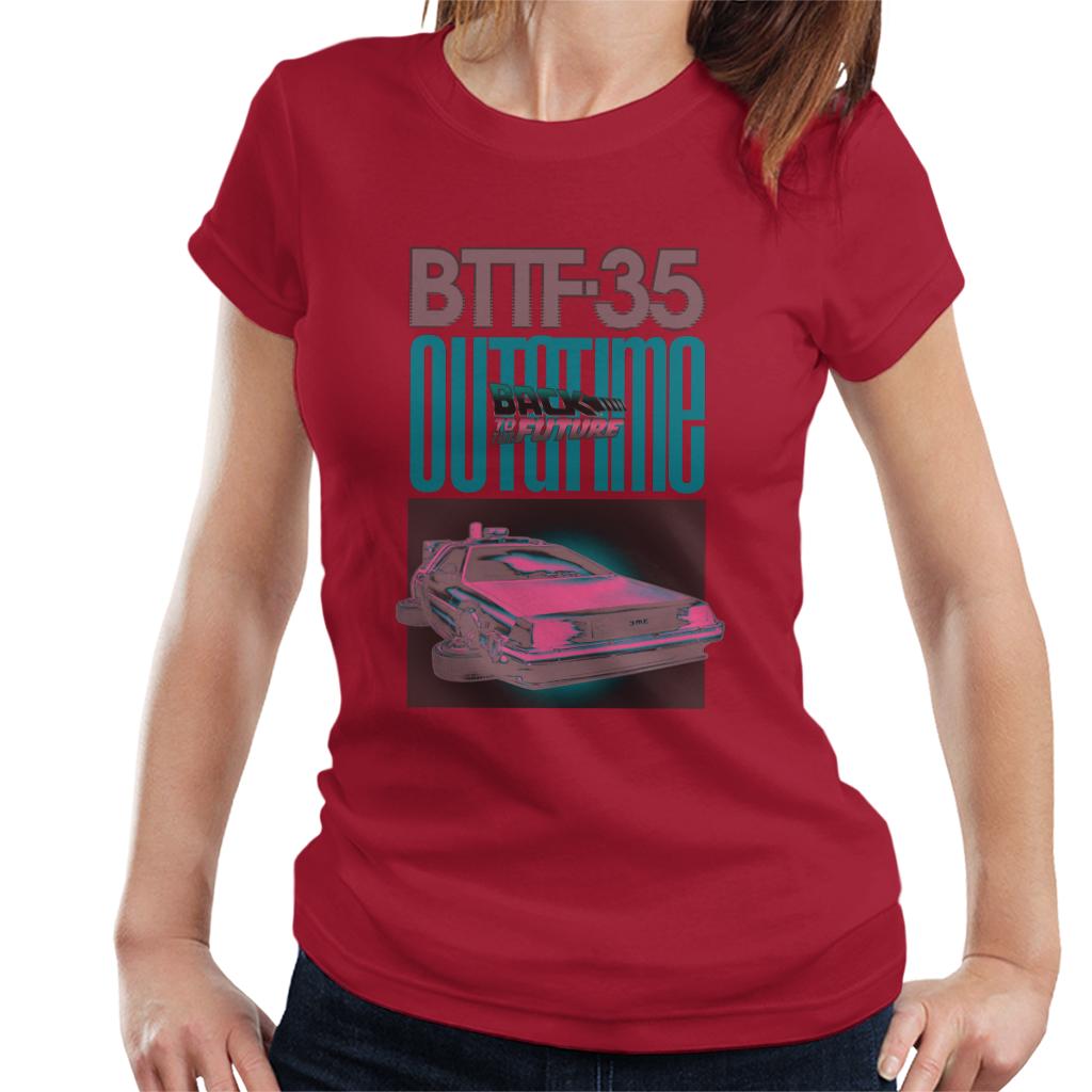 Back to the Future Delorean 35 Outatime Women's T-Shirt-ALL + EVERY