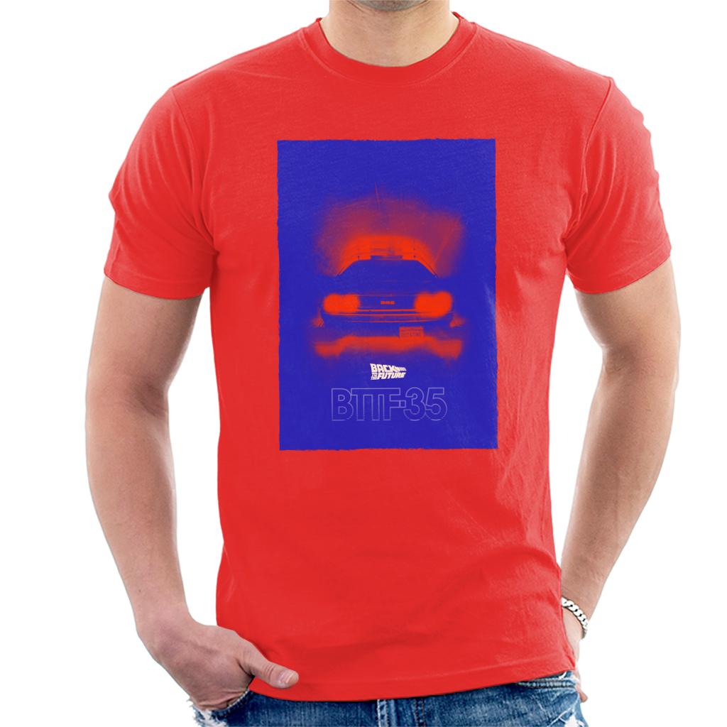 Back to the Future Delorean 35 Red Headlights Men's T-Shirt-ALL + EVERY