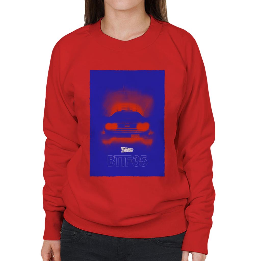 Back to the Future Delorean 35 Red Headlights Women's Sweatshirt-ALL + EVERY