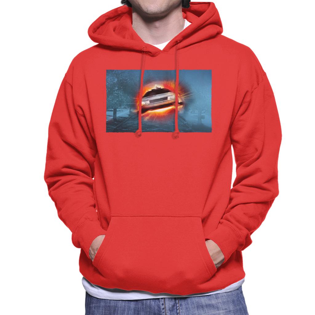 Back to the Future Delorean Cinematic Take Off Men's Hooded Sweatshirt-ALL + EVERY