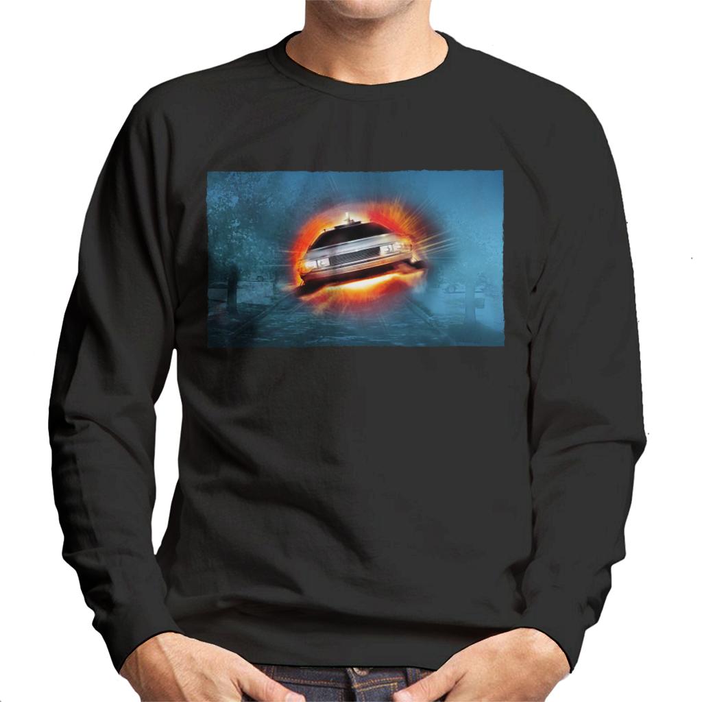 Back to the Future Delorean Cinematic Take Off Men's Sweatshirt-ALL + EVERY