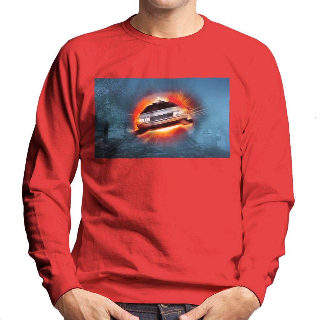 Back to the Future Delorean Cinematic Take Off Men's Sweatshirt-ALL + EVERY