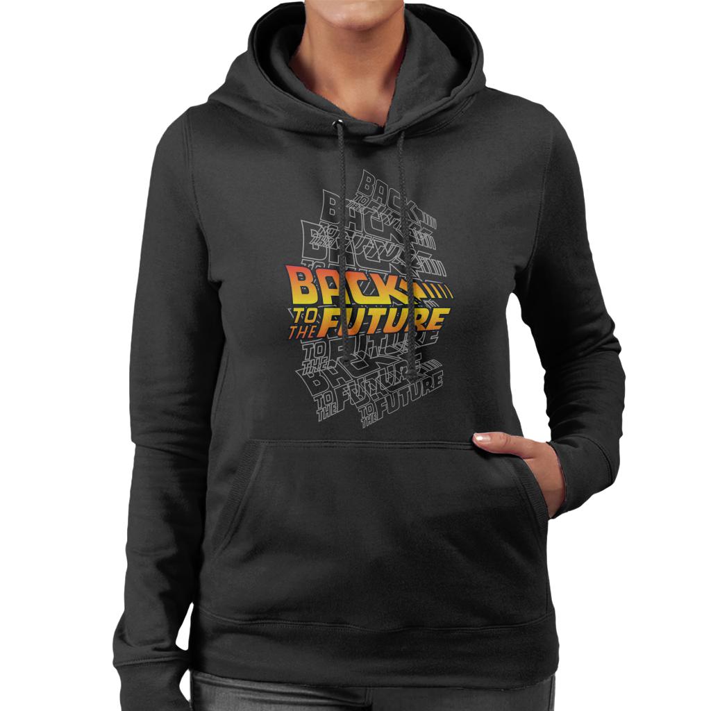 Back to the Future Classic Logo Montage Women's Hooded Sweatshirt-ALL + EVERY