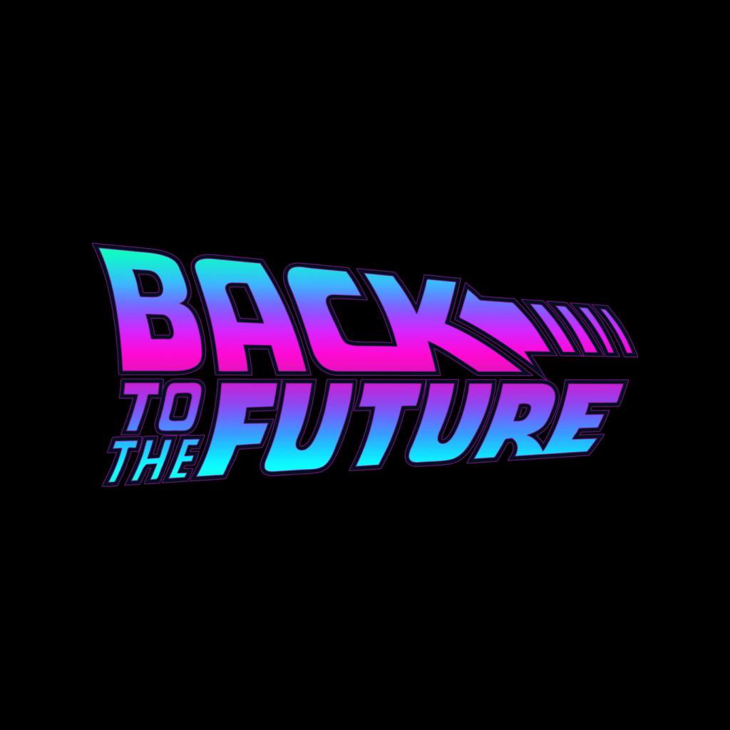 Back to the Future Pink And Blue Gradient Logo Men's Hooded Sweatshirt-ALL + EVERY