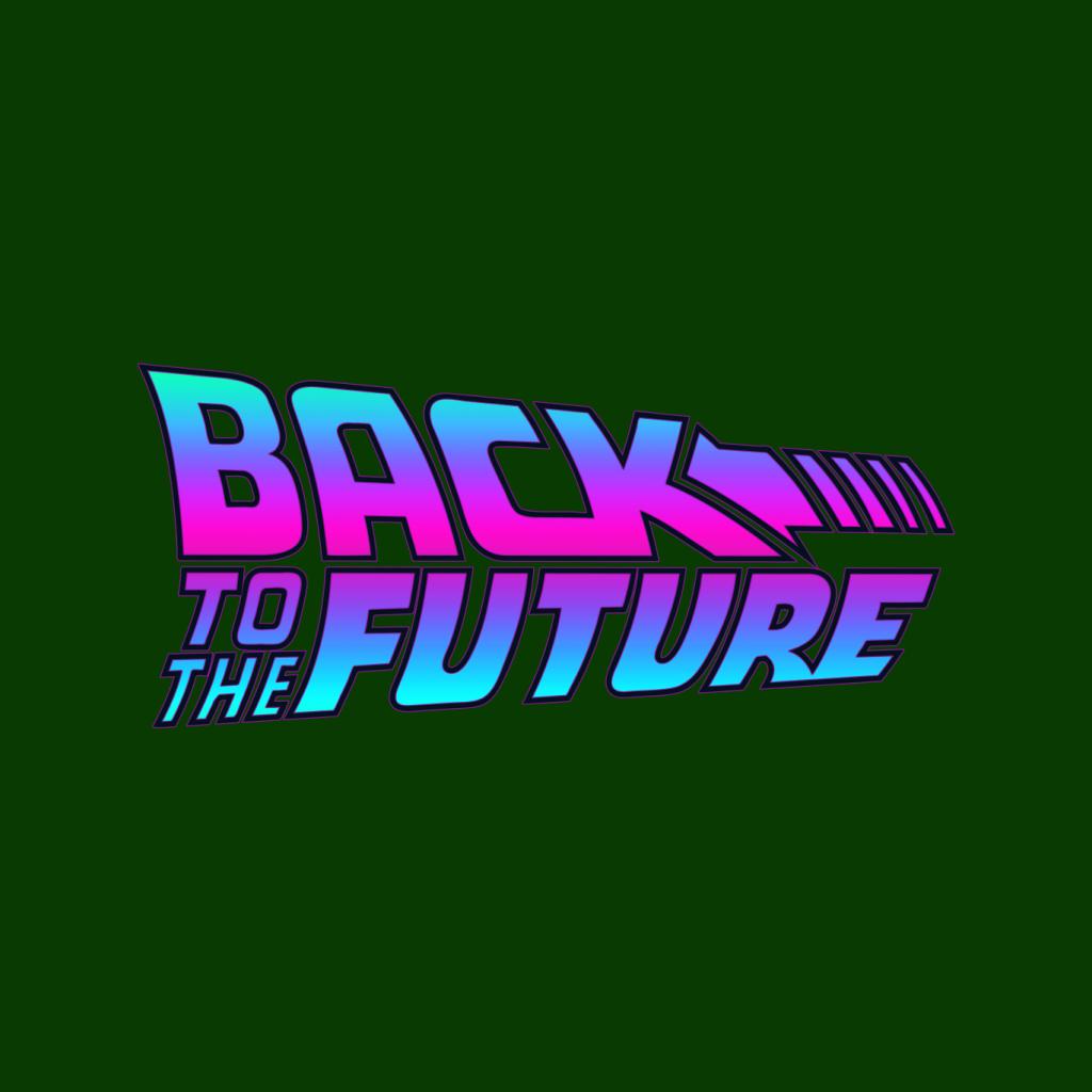 Back to the Future Pink And Blue Gradient Logo Men's Hooded Sweatshirt-ALL + EVERY