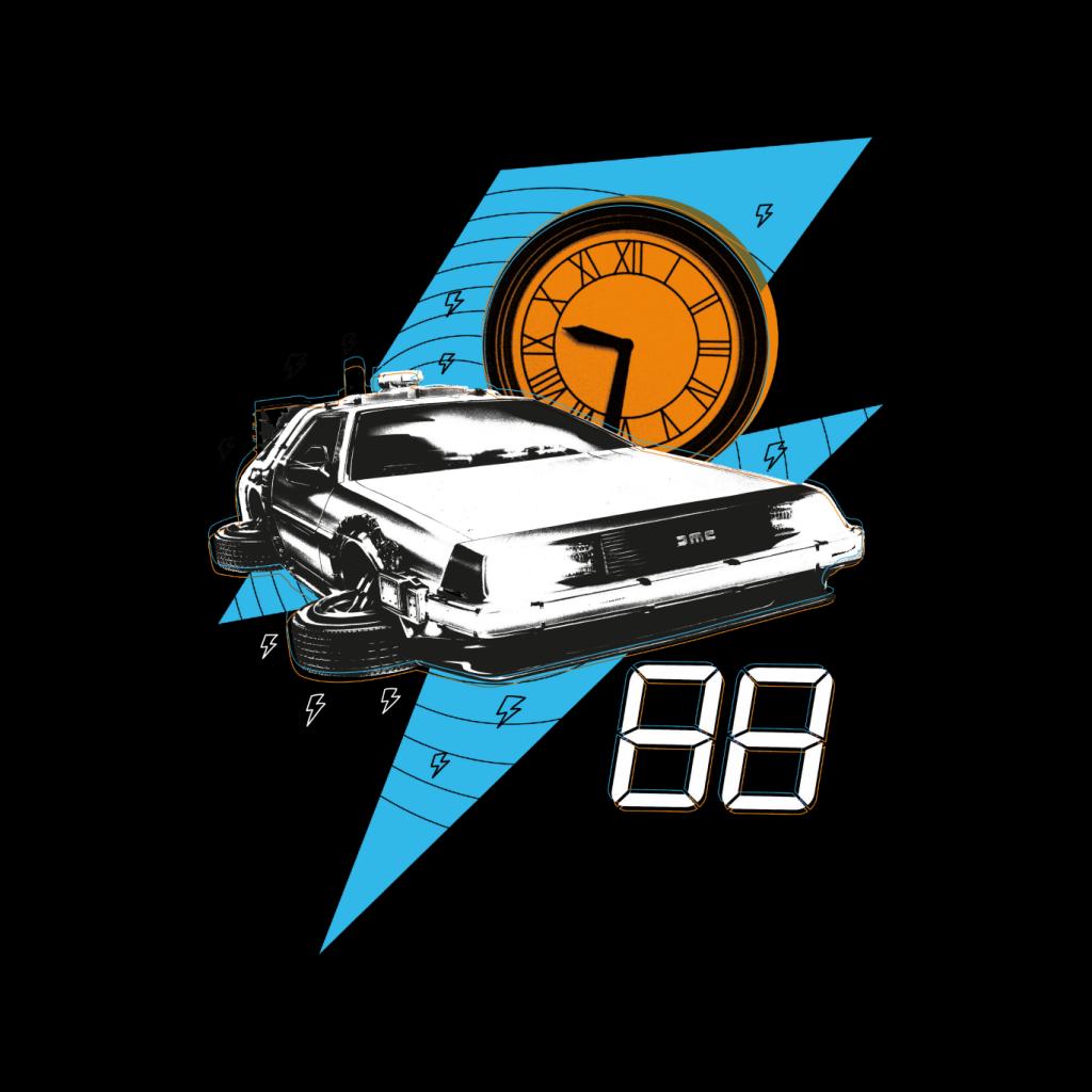 Back to the Future 88 Clock And Delorean Men's T-Shirt-ALL + EVERY