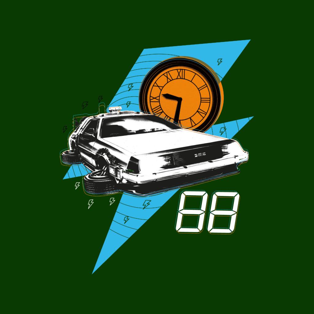 Back to the Future 88 Clock And Delorean Men's T-Shirt-ALL + EVERY