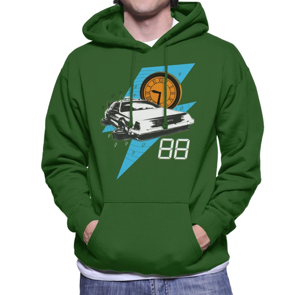 Back to the Future 88 Clock And Delorean Men's Hooded Sweatshirt-ALL + EVERY